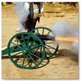 30in Wood Cannon Wheels Firing